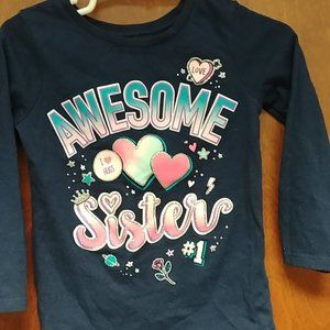 Garanimals Navy "Awesome Sister" Long Sleeve Tee